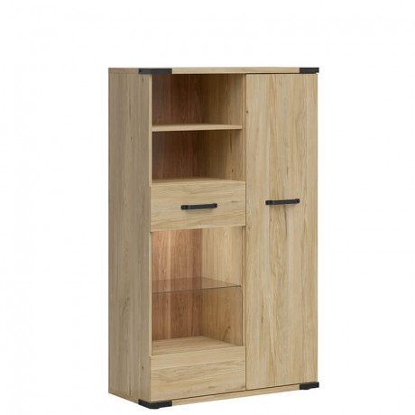 REG1D1W/90 LARA BRW Glass-Fronted Cabinet