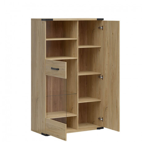 REG1D1W/90 LARA BRW Glass-Fronted Cabinet