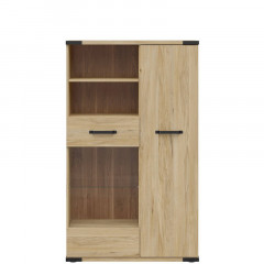 REG1D1W/90 LARA BRW Glass-Fronted Cabinet
