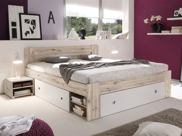LOZ/160 STEFAN BRW King Size Bed with Storage