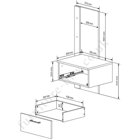 LOZ/160 MAIO BRW King Size Lift Up Storage Bed with Built-in Bedside Tables