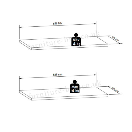 POL/83 GLAMOUR BRW Shelves (2 pcs.)