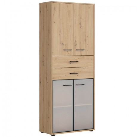 REG2D2W2S/200 SPACE OFFICE BRW Glass-Fronted Cabinet