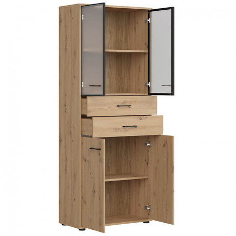 REG2D2W2S/200 SPACE OFFICE BRW Glass-Fronted Cabinet