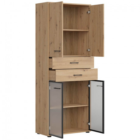 REG2D2W2S/200 SPACE OFFICE BRW Glass-Fronted Cabinet