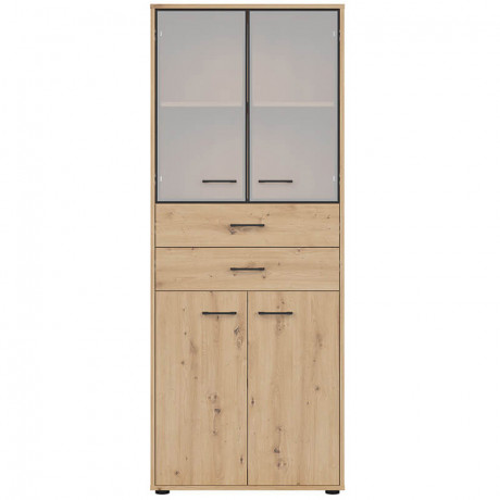 REG2D2W2S/200 SPACE OFFICE BRW Glass-Fronted Cabinet
