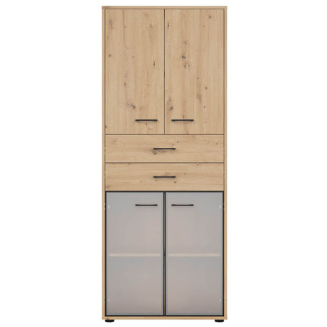 REG2D2W2S/200 SPACE OFFICE BRW Glass-Fronted Cabinet