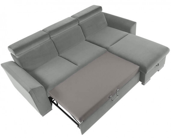 EVIA 2F BRW Corner Sofa Bed Grey