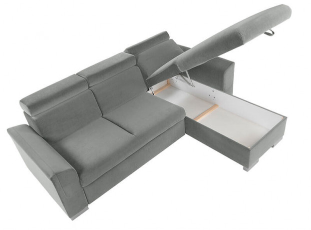 EVIA 2F BRW Corner Sofa Bed Grey