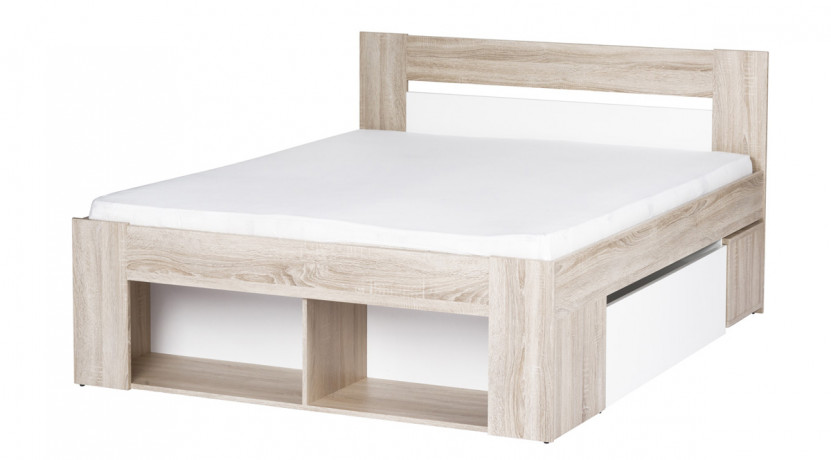 MILO 08 Double Bed 140 with Storage and Bedside Tables SZYNAKA