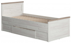 LOZ/90 LUCA JUZI BRW Single Bed with Storage