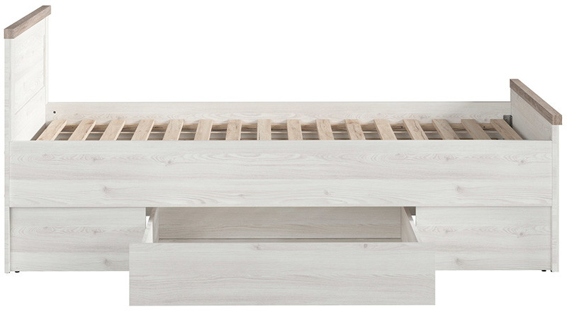 LOZ/90 LUCA JUZI BRW Single Bed with Storage