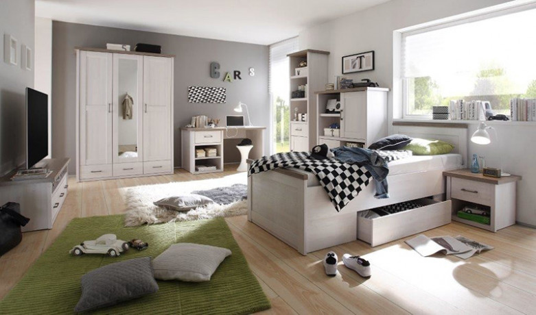 LOZ/90 LUCA JUZI BRW Single Bed with Storage