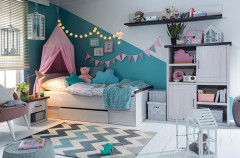 LOZ/90 LUCA JUZI BRW Single Bed with Storage