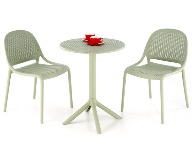 CALVO HALMAR Round Plastic Outdoor Dining Table Mint