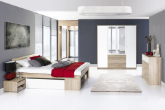 MILO 09 King Size Bed 160 with Storage and Bedside Tables SZYNAKA