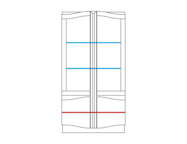 DIUNA 2DS2D Glass-Fronted Cabinet MEBIN