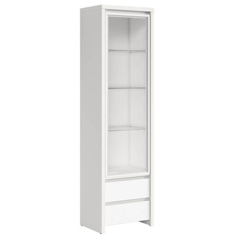 REG1W2S KASPIAN BRW (white) Glass-Fronted Cabinet