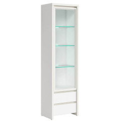 REG1W2S KASPIAN BRW (white) Glass-Fronted Cabinet