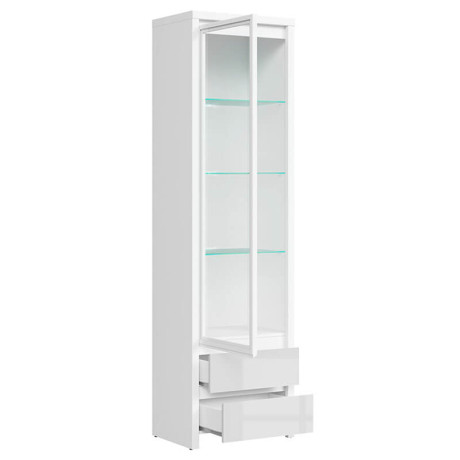 REG1W2S KASPIAN BRW (white) Glass-Fronted Cabinet