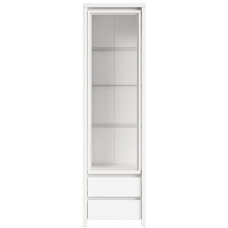 REG1W2S KASPIAN BRW (white) Glass-Fronted Cabinet