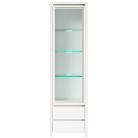 REG1W2S KASPIAN BRW (white) Glass-Fronted Cabinet