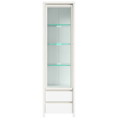 REG1W2S KASPIAN BRW (white) Glass-Fronted Cabinet