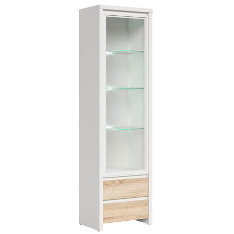 REG1W2S KASPIAN BRW (white) Glass-Fronted Cabinet