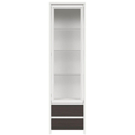 REG1W2S KASPIAN BRW (white) Glass-Fronted Cabinet