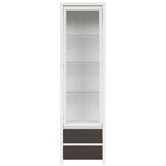 REG1W2S KASPIAN BRW (white) Glass-Fronted Cabinet