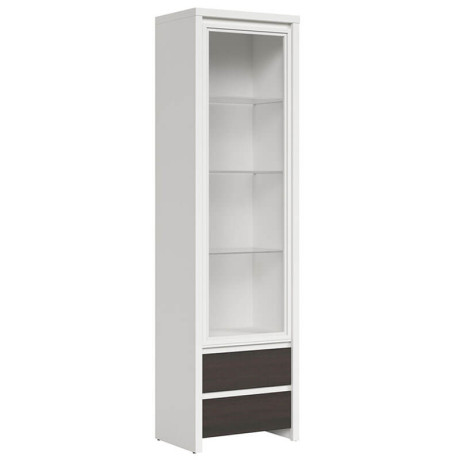 REG1W2S KASPIAN BRW (white) Glass-Fronted Cabinet