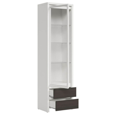 REG1W2S KASPIAN BRW (white) Glass-Fronted Cabinet