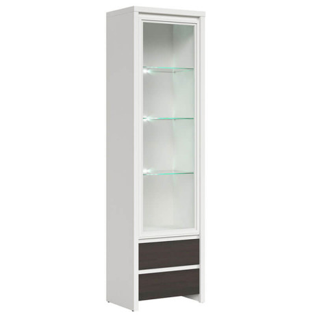 REG1W2S KASPIAN BRW (white) Glass-Fronted Cabinet