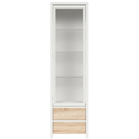 REG1W2S KASPIAN BRW (white) Glass-Fronted Cabinet
