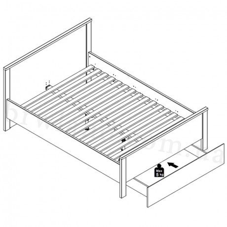 LOZ1S/160 HESEN BRW Bed with Storage
