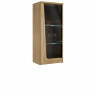 MAGANDA 1DS Left Wall Glass-Fronted Cabinet MEBIN (Natural Oak / Black)