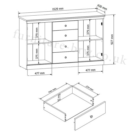 KOM2D4S FRIJA BRW Dresser