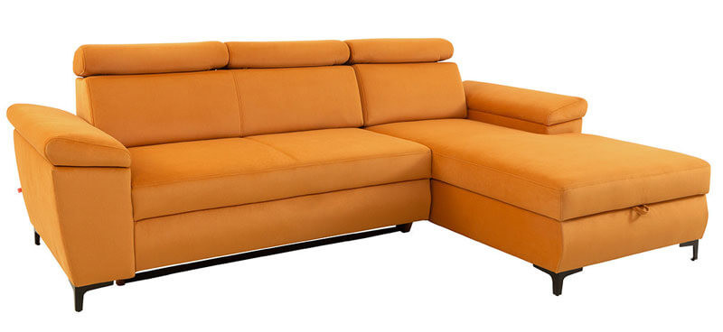 SANTI 2F BRW Corner Sofa Bed Orange