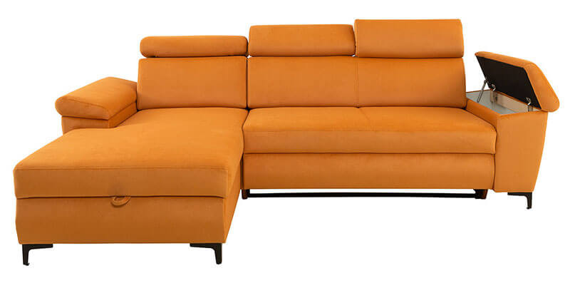 SANTI 2F BRW Corner Sofa Bed Orange