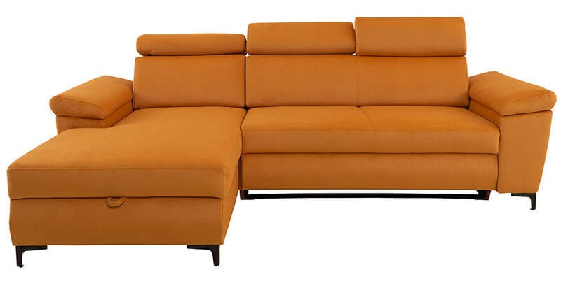 SANTI 2F BRW Corner Sofa Bed Orange