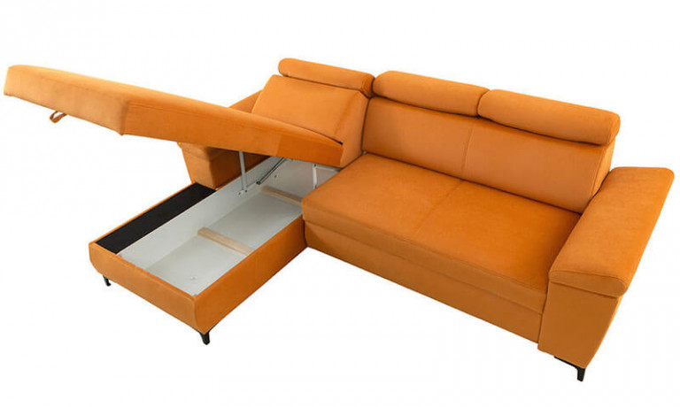 SANTI 2F BRW Corner Sofa Bed Orange