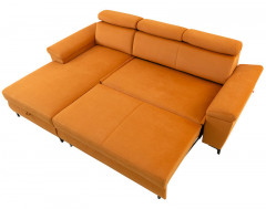 SANTI 2F BRW Corner Sofa Bed Orange