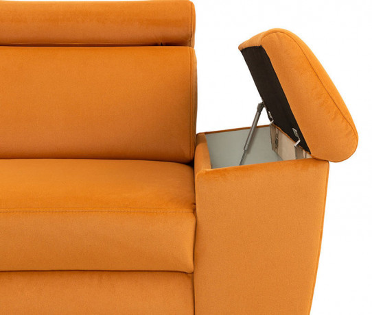 SANTI 2F BRW Corner Sofa Bed Orange