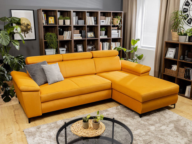 SANTI 2F BRW Corner Sofa Bed Orange