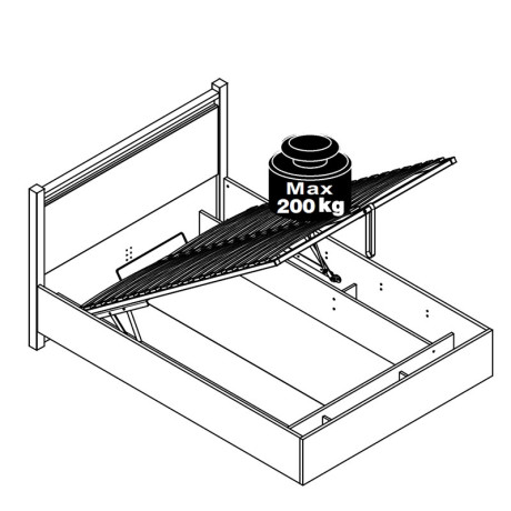 LOZ/140/B ALAMEDA BRW Double Lift Up Storage Bed
