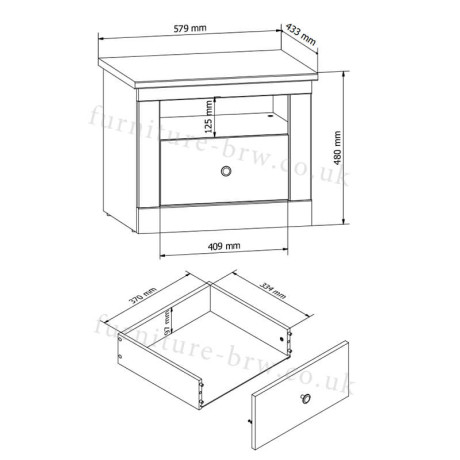 KOM1S FRIJA BRW Bedside Table