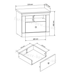 KOM1S FRIJA BRW Bedside Table