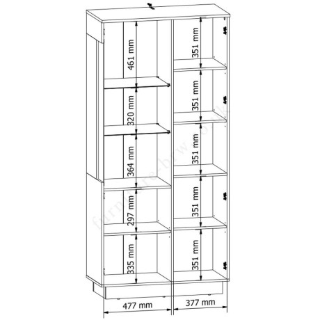 REG1D1W ZENDA BRW Glass-Fronted Cabinet