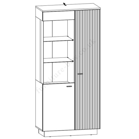 REG1D1W ZENDA BRW Glass-Fronted Cabinet