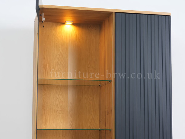 REG1D1W ZENDA BRW Glass-Fronted Cabinet